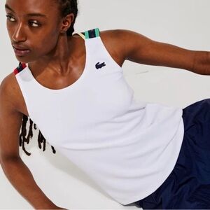 Lacoste Sport Women's White Tank Top with Colorful Straps - size Small